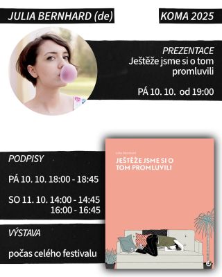 Dneska na @festivalkoma @juliabernhardcomics prezentace a podpisy