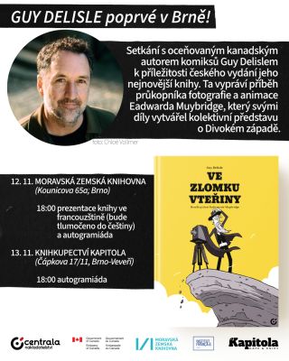 Guy Delisle pokračuje do Brna. Dnes večer @moravskazemska a zítra @kapitola.brno! #guydelisle #graphicnovel...